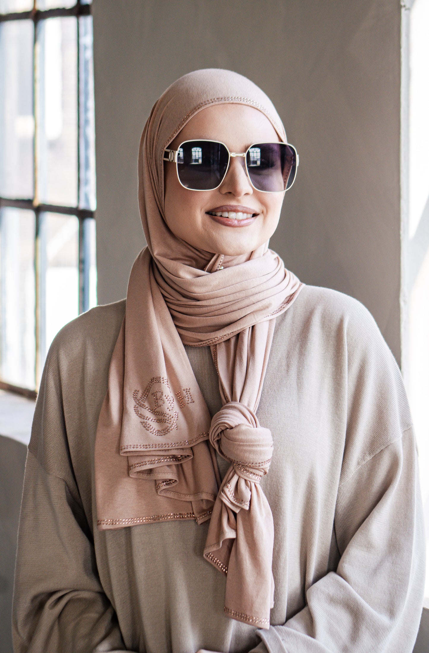 Bamboe nude met steentjes