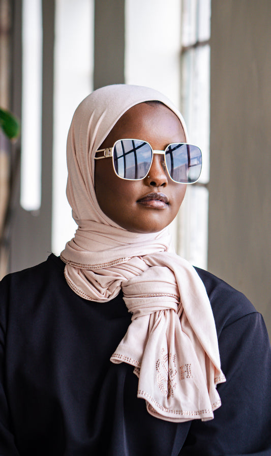 Bamboe light pink met steentjes