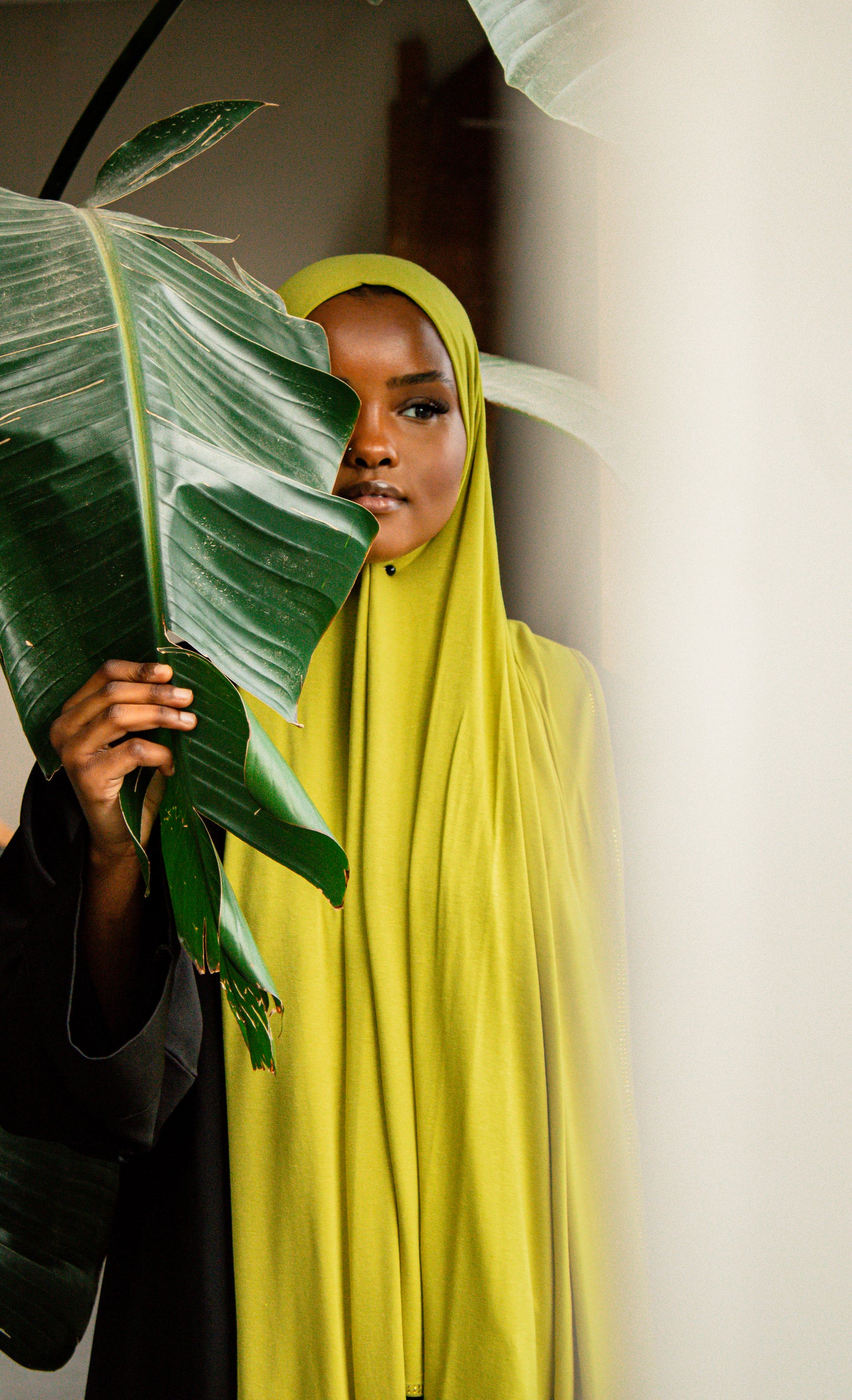 Bamboe mosterdgeel met steentjes