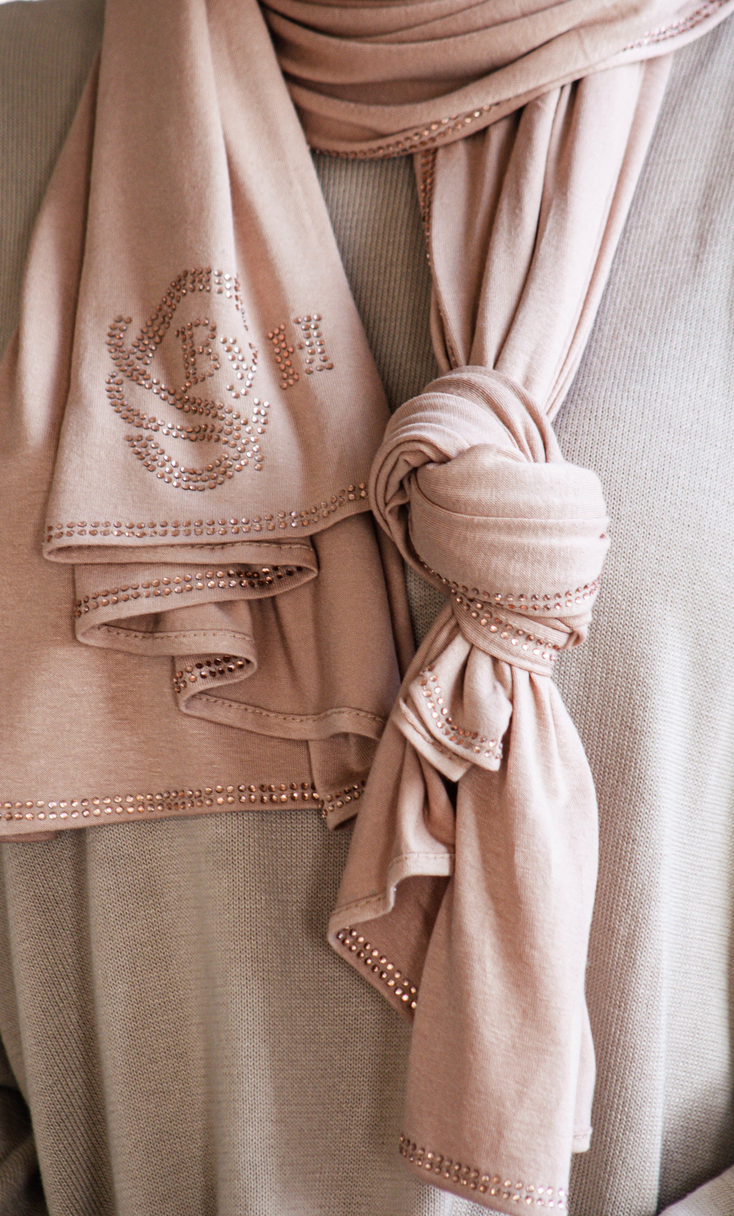 Bamboe nude met steentjes